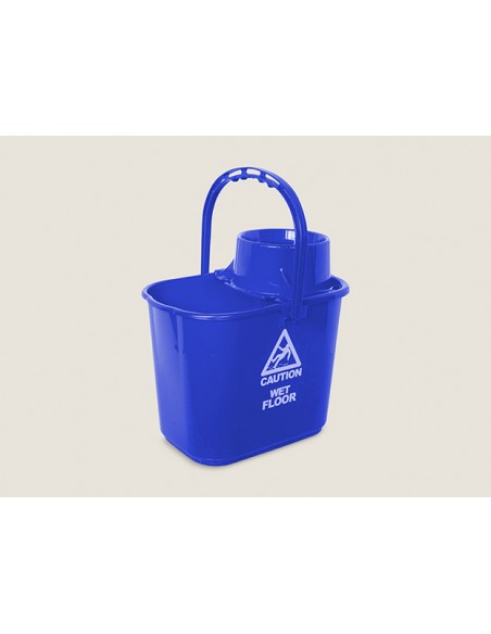 Cubo Caution Semiovalado Con Escurridor 16 l.