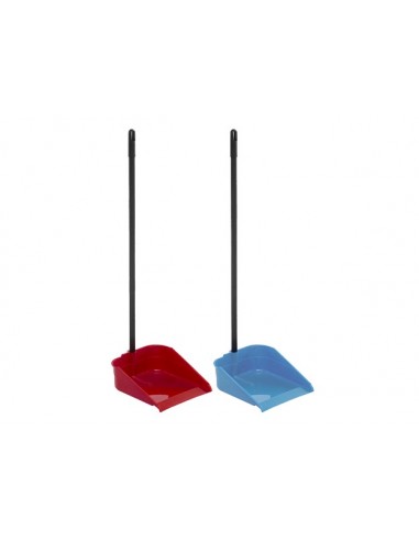 Recogedor Con Palo Enroscado Plástico, Rojo Y Azul